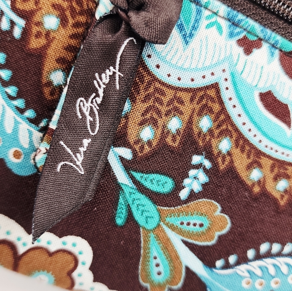 Vera Bradley Women's Brown and Blue Paisley Wallet - Picture 5 of 11